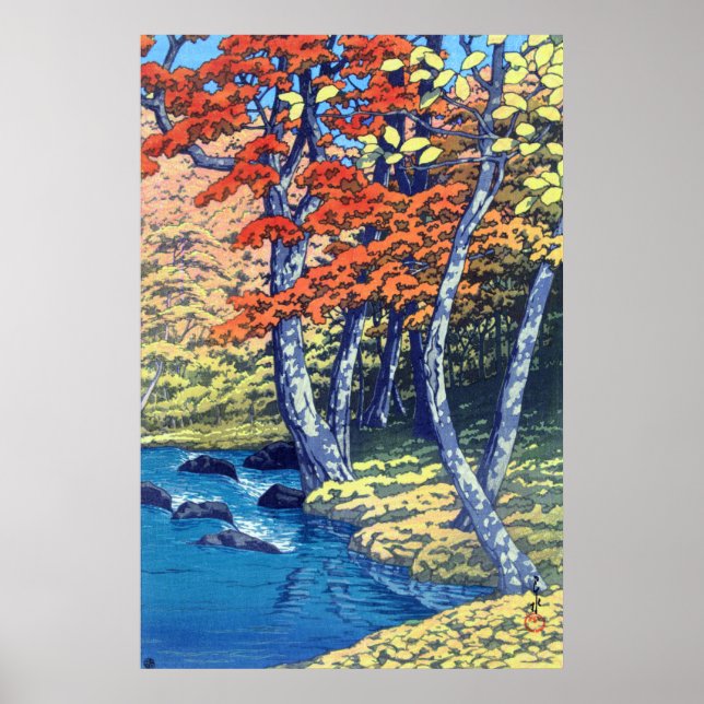 Herbst bei Oirase Kawase Hasui 1933 Poster (Vorne)
