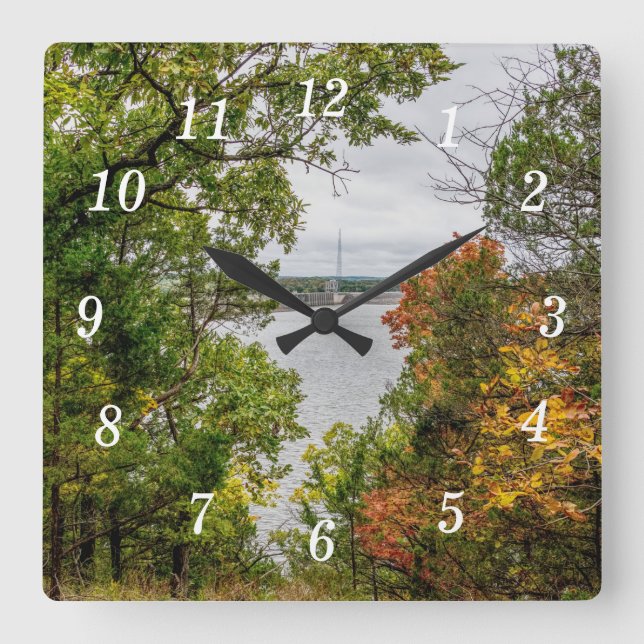 Herbst bei Truman Dam Wall Uhr (Vorderseite)