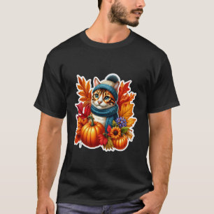 Herbst Bengal Katze Besitzer Erntedankfest Mama Pa T-Shirt