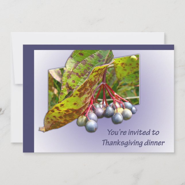 Herbst Berries Erntedank Einladung (Vorderseite)