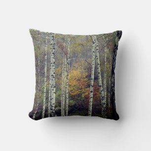 Herbst-Birch-Forrest-Foto-Kissen Kissen