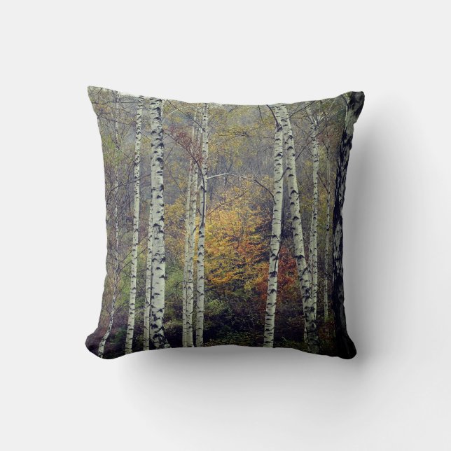 Herbst-Birch-Forrest-Foto-Kissen Kissen (Vorderseite)