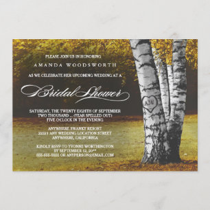 Herbst Birch Tree Rustikale Brautdusche Einladunge Einladung