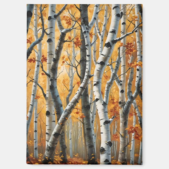 Herbst Birch Trees Magnet (Vorderseite)