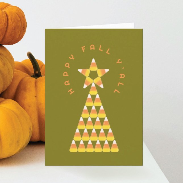 Herbst bis Weihnachten Faltkarte - Candy Corn Tree Karte (Von Creator hochgeladen)