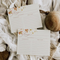 Herbst-Blatt-Brautparty-Rezeptkarte
