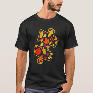 Herbst-Blatt Herbst Dankfest Puzzle Autismuserkenn T-Shirt