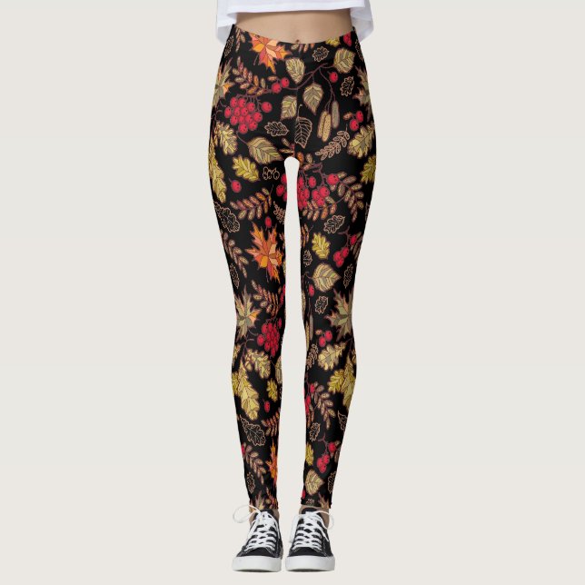Herbst-Blatt-Laub Leggings (Vorderseite)
