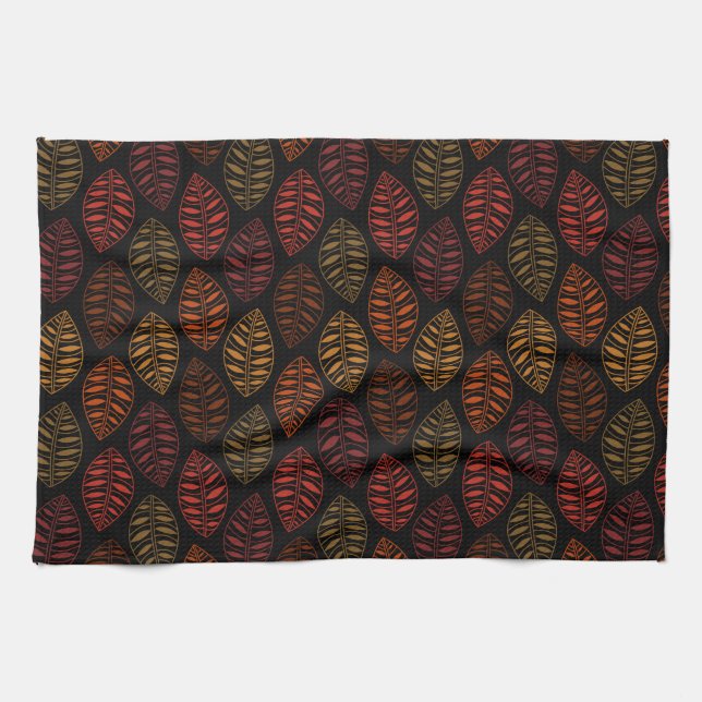 Herbst-Blatt-Muster Geschirrtuch (Horizontal)