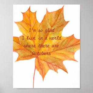 Herbst-Blatt-Zitat Poster