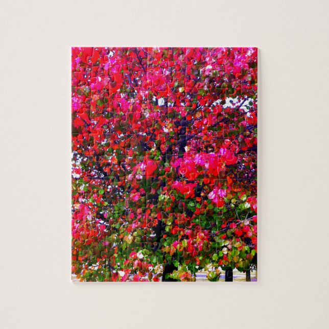 Herbst Blätter ändern, rosa impressionistische Bäu (Vertikal)
