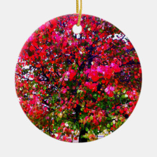 Herbst Blätter ändern, rosa impressionistische Bäu Keramik Ornament