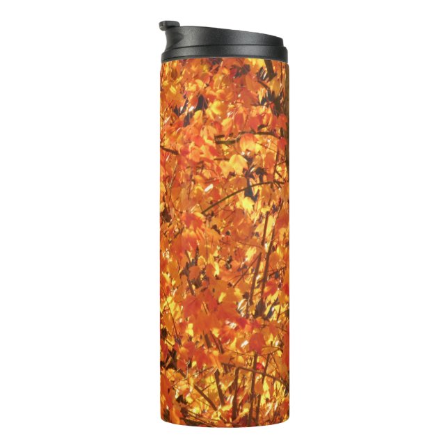 Herbst Blätter auf Baum - Foto. Thermosbecher (Nach rechts gedreht)