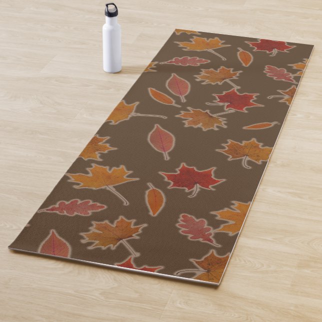 Herbst-Blätter auf kundenspezifischer Farbe Yogamatte (Beispiel)