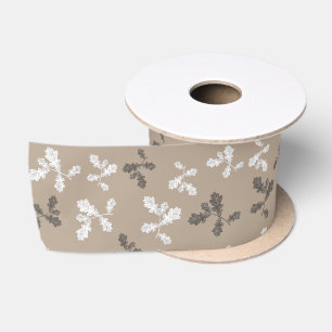 Herbst-Blätter Blätter Brawn Taupe Muster Satinband