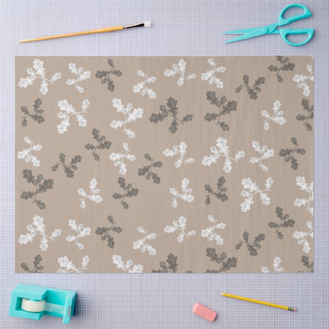 Herbst-Blätter Blätter Brawn Taupe Muster Seidenpapier (Basteln)