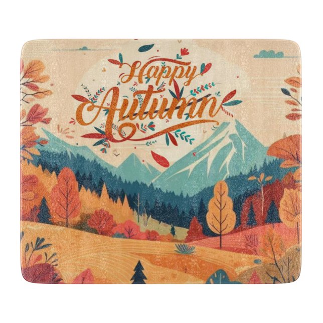 Herbst/Blätter/bunt Schneidebrett (Vorderseite)