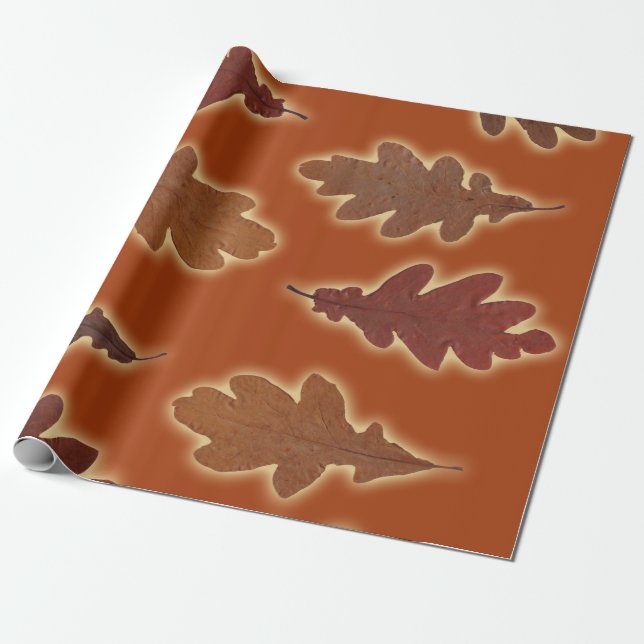 Herbst-Blätter-Glühen auf kundenspezifischer Farbe Geschenkpapier (Ungerollt)