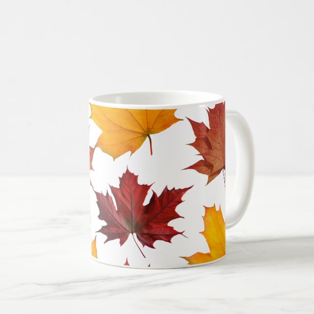Herbst-Blätter Kaffeetasse (VorderseiteRechts)