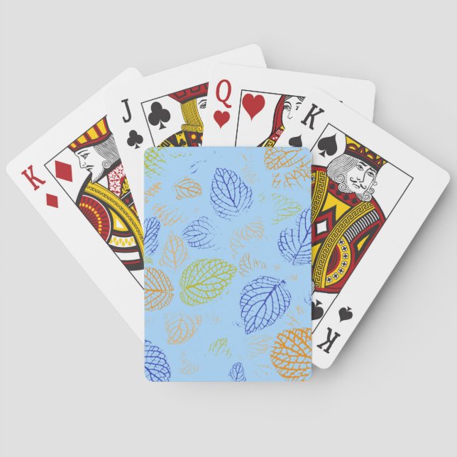 Herbst, Blätter Muster 3 Spielkarten (Rückseite)