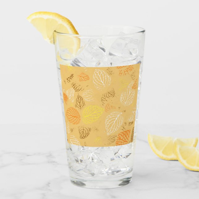 Herbst, Blätter Muster 4 Glas (Vorderseite Ice)