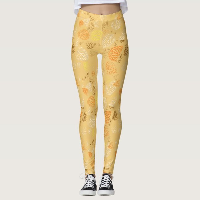 Herbst, Blätter Muster 4 Leggings (Vorderseite)