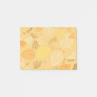Herbst, Blätter Muster 4 Post-it Klebezettel