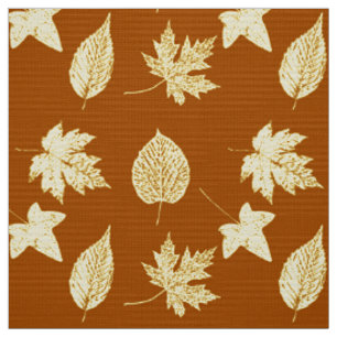Herbst-Blätter - Rostbraun und -creme Stoff