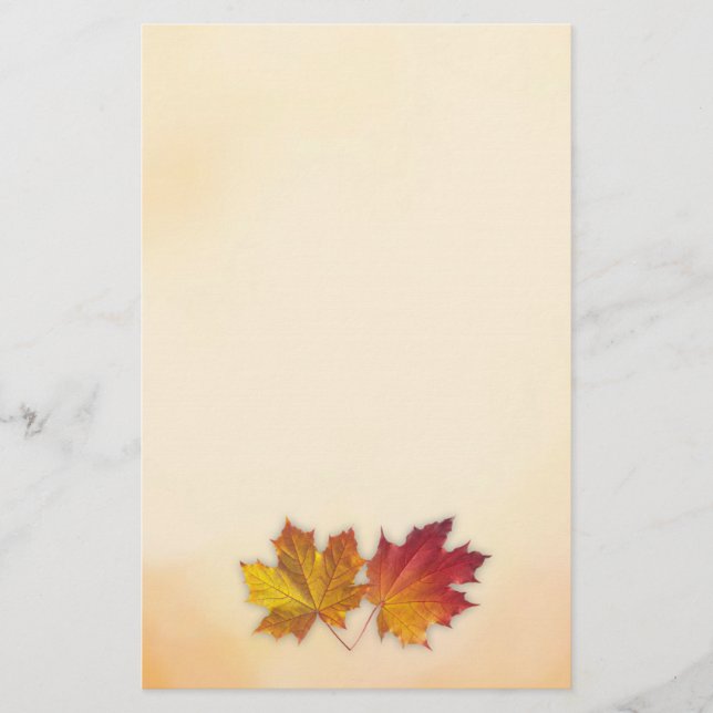Herbst-Blätter Rote und Goldene Ahornkerne Geschir Briefpapier (Vorderseite)