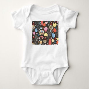 Herbst Blätter und Vögel. Baby Strampler