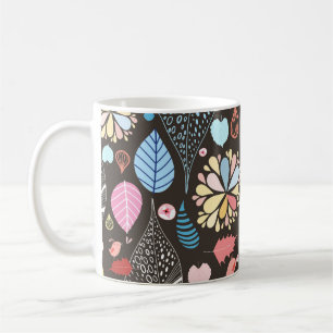 Herbst Blätter und Vögel. Kaffeetasse