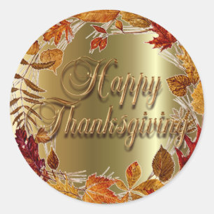 HERBST-BLÄTTERWREATH durch SHARON SHARPE Runder Aufkleber