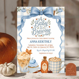 Herbst Blau Kaffee Ein Baby Braut Baby Shower Einladung