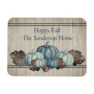Herbst Blauer Pumpkin Rustikaler Niedlicher Grauho Magnet