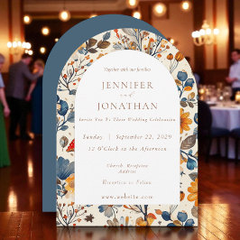 Herbst Blauer Saisonaufenthalt Einladung