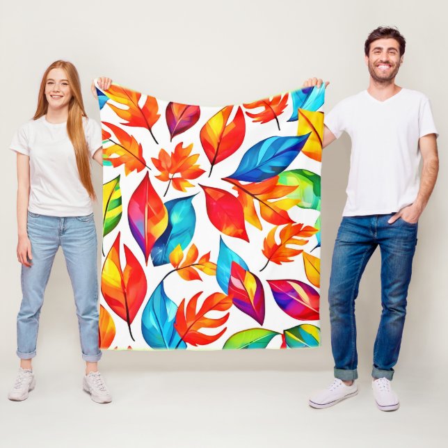 Herbst bleibt Abstrakt Fleecedecke (Beispiel)