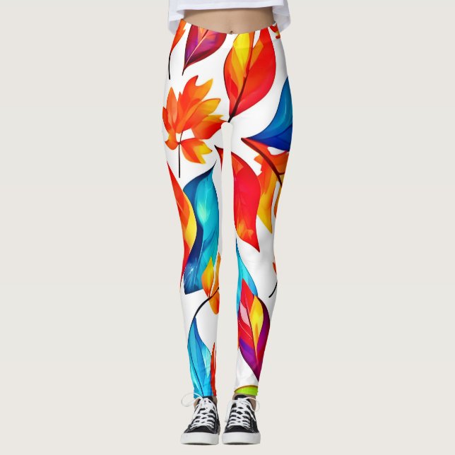 Herbst bleibt Abstrakt Leggings (Vorderseite)