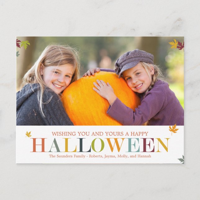 Herbst bleibt Halloween Fotokarte Postkarte (Vorderseite)