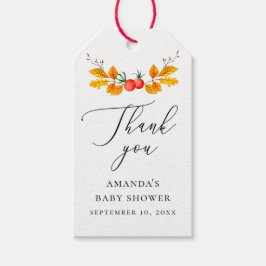 Herbst blühend. Eleganter Fall Baby Dusche danke Geschenkanhänger