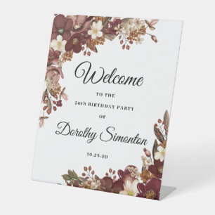 Herbst-Blume 50. Geburtstagsparty Willkommen Sockelschild