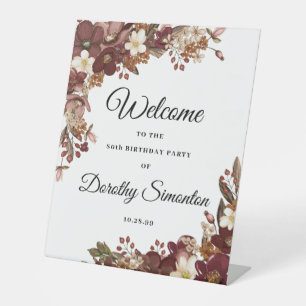 Herbst-Blume 80. Geburtstagsparty Willkommen Sockelschild