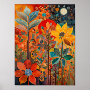 Herbst-Blume-Artwork-Poster Poster