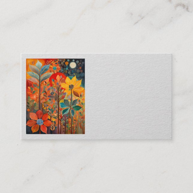 Herbst-Blume-Artwork-Visitenkarten Visitenkarte (Vorderseite)