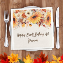 Herbst-Blume auf Beige Party Napkins