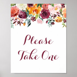 Herbst-Blume Bitte nehmen Sie ein Schildkröten, Or Poster