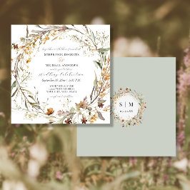 Herbst Blume Elegante Burgund Rose Hochzeit Einladung