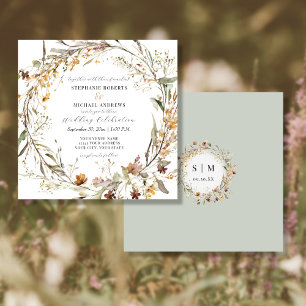 Herbst Blume Elegante Burgund Rose Hochzeit Einladung