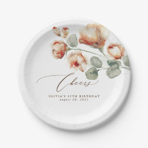 Herbst-Blume Elegante Romantik Pappteller