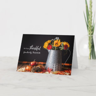 Herbst-Blume Herbst verlässt Erntedank-Schwester Karte