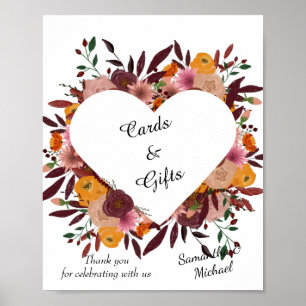 Herbst-Blume Hochzeitstorte Poster